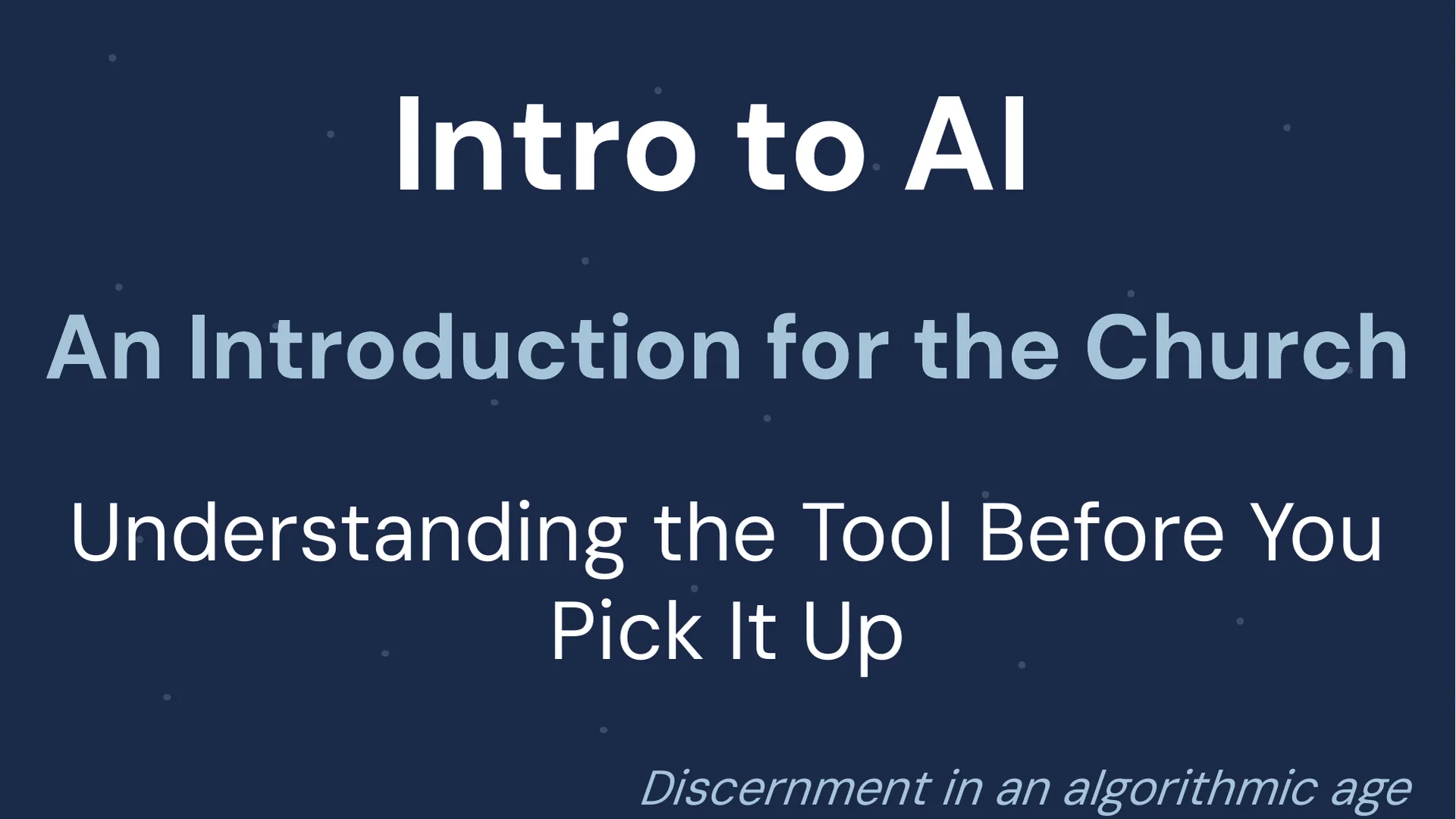 Slide 1: Intro to AI