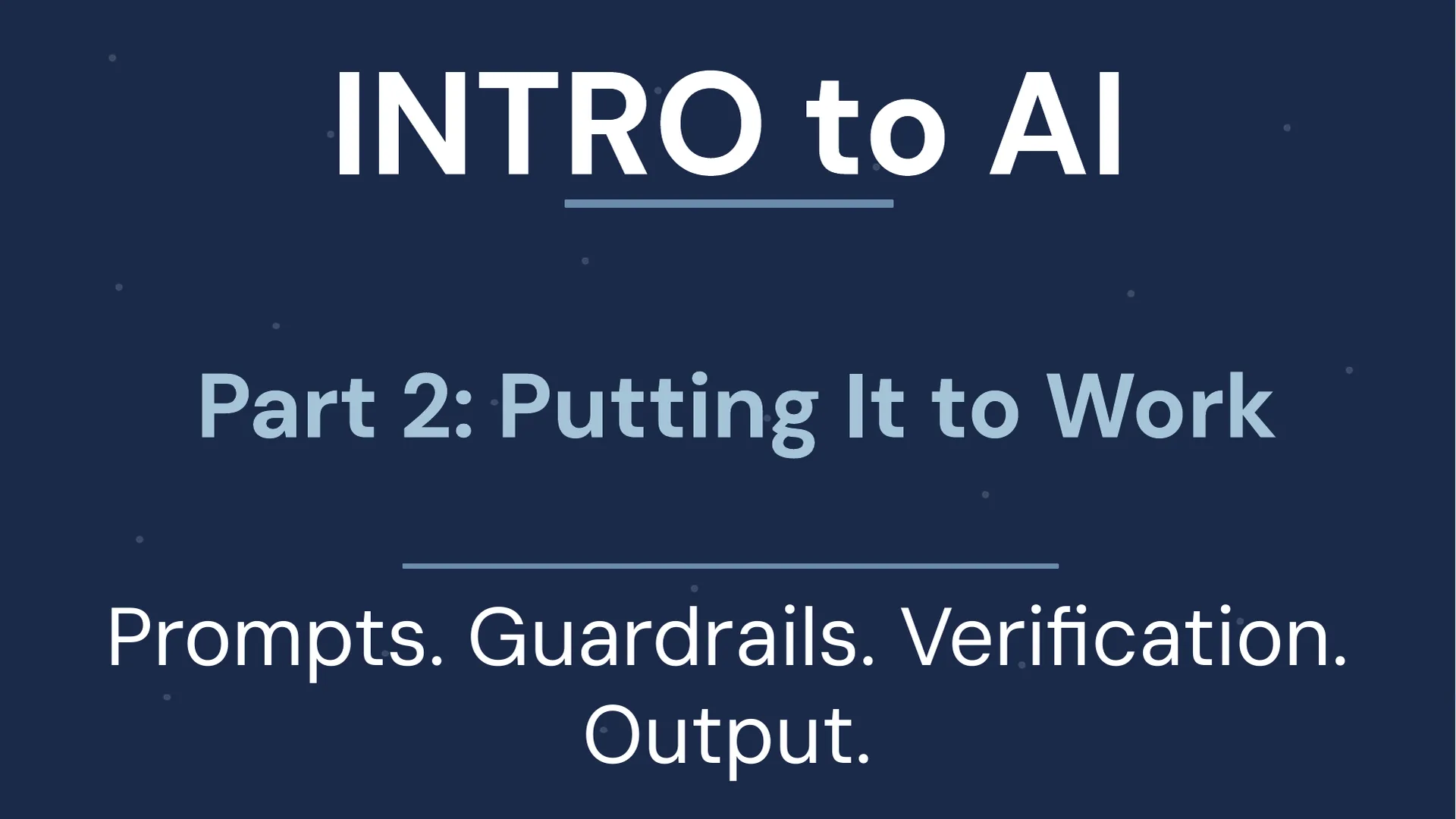 Slide 1: INTRO to AI